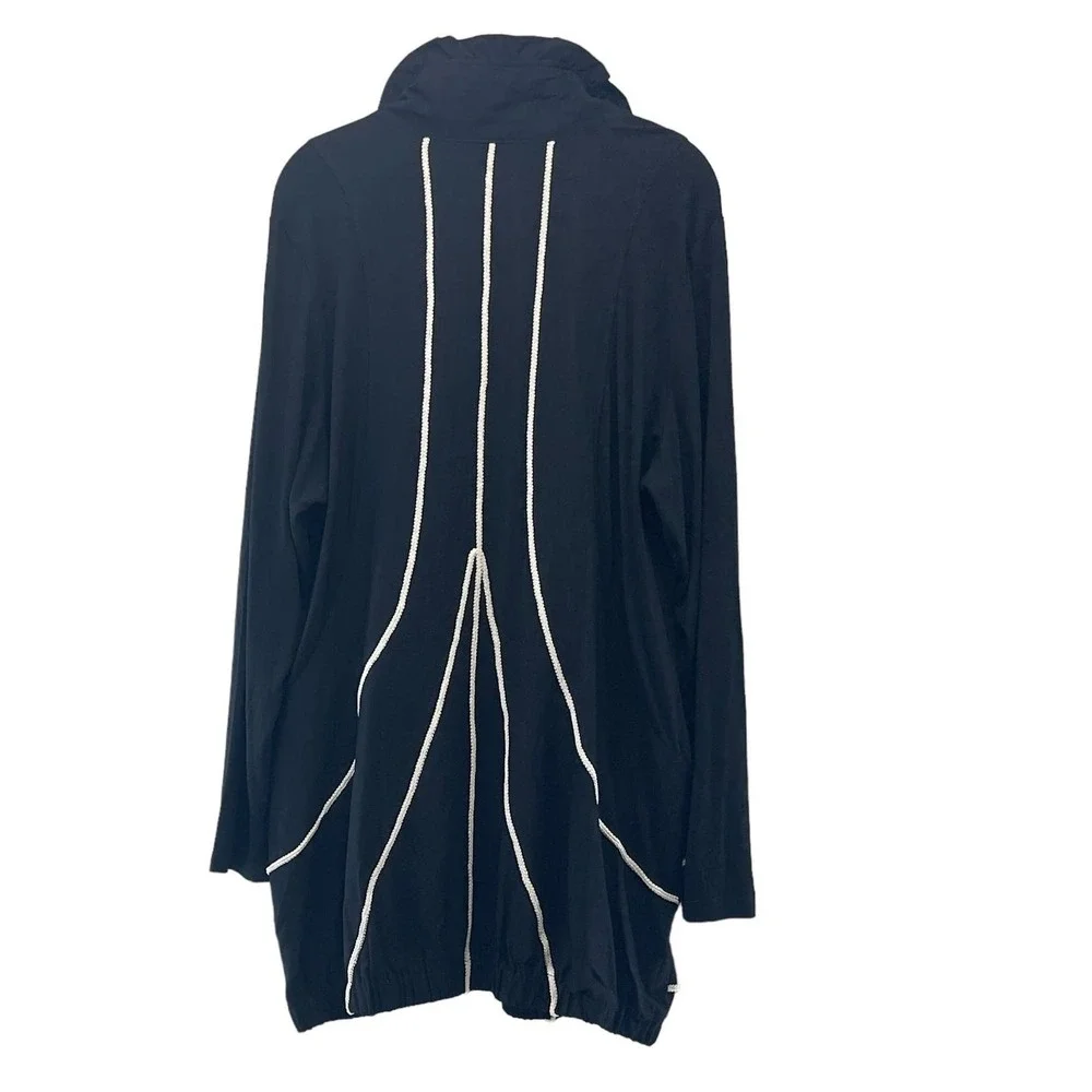Pomme Rouge Paris Plus Size XXL Pullover Top Black Ship Graphic Travel Runway - Picture 2 of 8